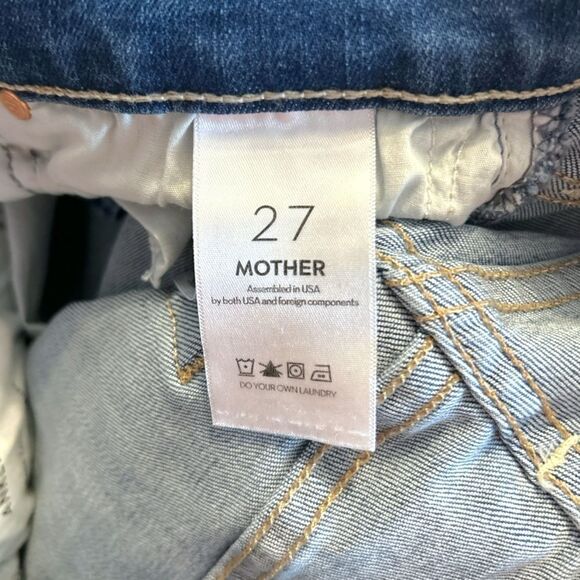MOTHER Lhasa Love The Mid Rise Rider Ankle Cropped Straight Jeans, Size 27 - Picture 12 of 15